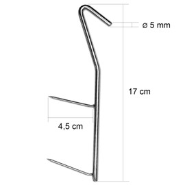 Smoking Hooks Double Tip 17 cm Fish Smoking Hooks Pack of 10
