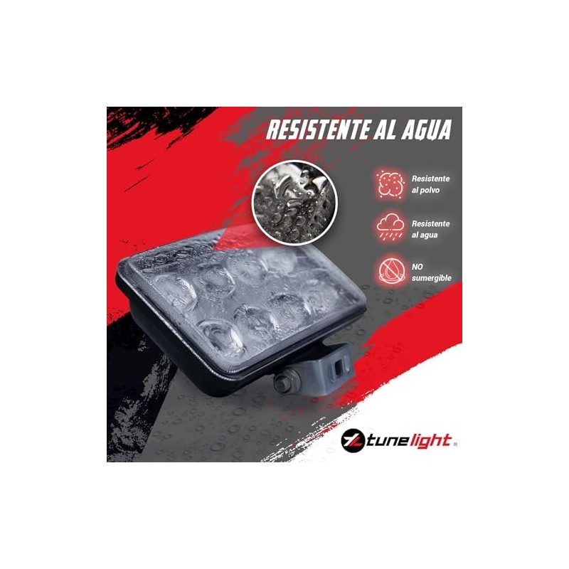 2 Faros Rectangulares con 8 Leds 32 Watts Luz Blanca