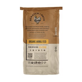 Scratch and Peck Whole Grain Scratch + Corn Chicken and Duck Supplemental Grain - Soy-Free - 9% Protein, Certified Organic and Non-GMO Project Verified Chicken Food - 50 lbs Bag