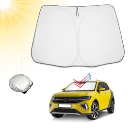 BIBIBO VW T-Cross Cover Car Windscreen Compatible with VW T-Cross/R-Line/SE 2018-2024, Car Sun Protection for Windscreen Foldable Windscreen Cover Against UV Rays
