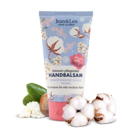 Jean & Len Hand Balm Cotton & Shea Butter, Hand Care for Dry to Very Dry Hands, Intensively Nourishes and is Particularly Mild, No Parabens and Silicones, Vegan, Hand Cream Tube, 75 ml