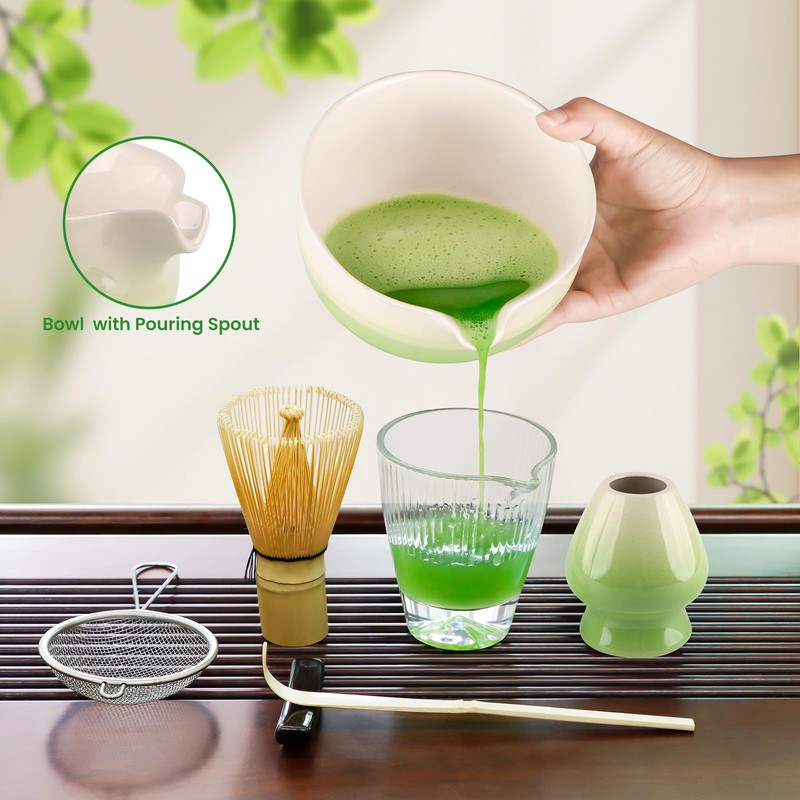 Matcha Set (7-Piece) Which Matcha Whisk, Matcha Cup, Matcha Bowl,
