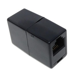 DRUT 1pcs RJ12 (RJ11) 6P6C 6 Pin Female Coupler Adapter Cable Joining, Gender Changer, Extender (Black)