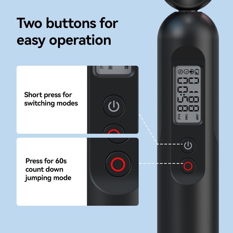 Smart Skipping Rope with Counter for Adult - Adjustable Wireless