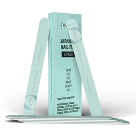 Onsen Secret Japanese Nail Arrows - Professional 6 Pack Nail Files, Double-Sided Natural & Acrylic Nail Files - 120/180 Grit - Disposable, Salon Smooth, Best Nail File for Shiny Nails (Pack of 6)