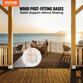 VEVOR 8"x 8" Post Base, 1Pcs Stainless Steel Adjustable Post Anchor Bracket(Internal 7.8 x 7.3"), Adjustable Post Base for Pavilion Deck Porch Handrail Railing Support Decorative Anchor Plate