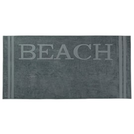 ZOLLNER Beach Towel - Cuddly and Absorbent Towel in 100 x 200 cm - Washable up to 60 °C - Cotton - with Modern Lettering and Borders - Oeko Tex® Certified