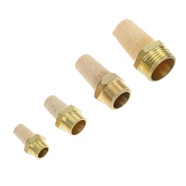 iplusmile 4pcs Pneumatic Muffler Thread Exhaust Muffler Valved Muffler Copper Metal All Bronze Golden