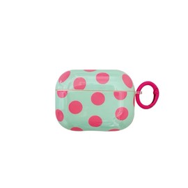 Cute Polka Dot Case for AirPods Pro 2/Pro, Trendy Retro Aesthetic Protective Cover with Lock Keychain,Vintage Design for Women Men Girls (Pink Green, for AirPods Pro 2nd/1st Gen)