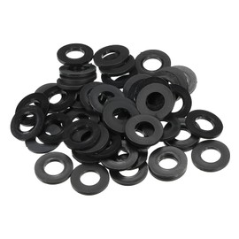 PATIKIL M10 Nylon Flat Washers 80 Pack 10 mm ID 20 mm AD 2 mm Thick Sealing Rings Washers Sealing Ring for Tap Pipes Water Hose Fastener Bolts Black