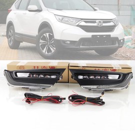 ECAHAYAKU Turn Signal Yellow Car LED Daytime Running Lights Nighttime Blue Waterproof DRL Replace Fog Lamp Covers ABS 12V Daylights For Honda CR-V CRV 2017 2018 2019