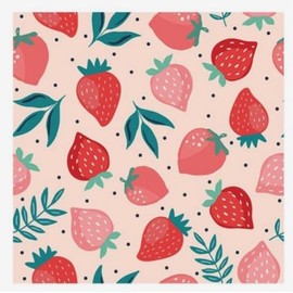 Paperless Towels Roll Washable Cotton Cloth, Reusable Paper Towels - 10 Pack with Durable Cardboard Roll - 10" X 10" Zero Waste Reusable Napkins Eco Friendly (Red Strawberry patterm)