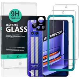 Ibywind para Realme GT Neo 3 5G 6.7, 2 Protector Pantalla1 Protector Cámara1 Protector Trasera Fibra Carbono,Cristal Templado