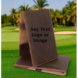 Custom Golf Yardage Book Holder – Premium Leather Scorecard Case – Gift for Avid Golfers & Weekend Players