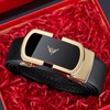 VANNANBA Leather Ratchet Belts for Men Automatic Buckle Casual Belt,with