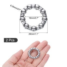 sourcing map Bicycle Crank Ball Bearing 2/7Inch (6.35mm) x 9 Balls, 12pcs Replacement Ball Bearings for Mountain Bottom Bracket Bearings Bike Wheel Frame Bearing Repair