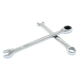 HARSKIYER 10 mm Ratcheting Wrench Set, 2 Pieces Metric Ratcheting Combination Wrench with 12 Point Design, 72 - Tooth Ratchet Spanner with Chrome Plating