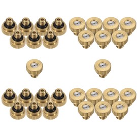 M METERXITY Pack of 30 Brass Mist Nozzle, 0.028 Inch 0.7 mm Opening 10/24 UNC O-Ring Replacement Mister Nozzle Plug Mister Heads for Garden Patio Outdoor Cooling System Low Pressure Mist