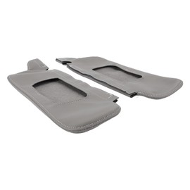 FILFEEL 2Pcs Car Sun Visor Cover, PU Leather Stylish Look Scratch Sun Visor Protector Cover for 1994 to 2004, Easy Installation with Fastener (Gray)