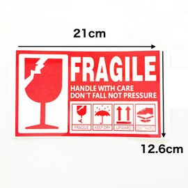 Creve Cell FRAGILE Flagile 8.3 x 4.9 inches (21 x 12.6 cm) Extra Large Size Waterproof Glossy Sticker Sticker Label Rubbing Care Instructions Suitcase Decoration (Set of 5)