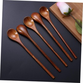 Wooden Cooking Spoons 3 Pieces Honey Spoon Coffee Spoon Self Stirring Spoon Soup Spoons Wood Natural Wood Spoons Wooden Teaspoons Wood Dessert Spoons Long Handle Small Wooden Spoon