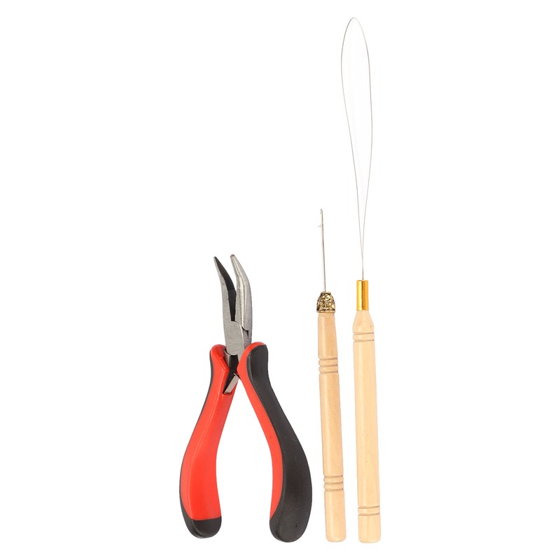 Hair Extension Tool Kit with Silicone Rings Crochet Pulling Hook