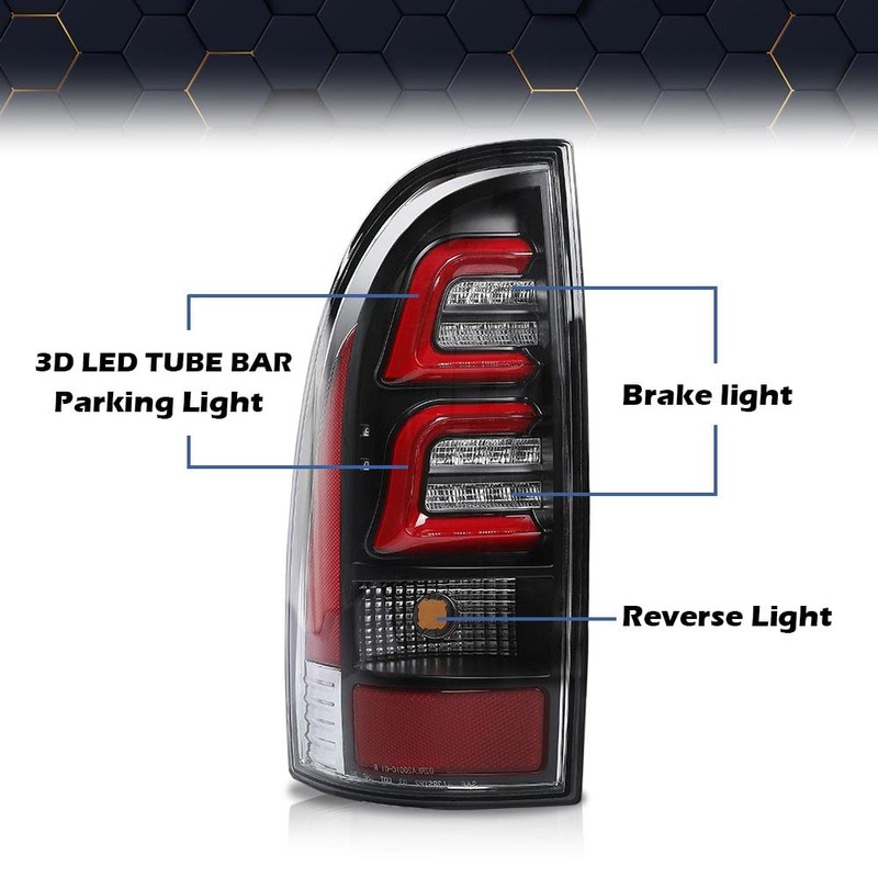 PIT66 LED Tail Lights Assembly,Compatible with 2005-2015 Toyota Tacoma Tail