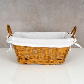 levandeo Wicker Basket Natural 32 x 19 cm Natural Wicker Basket Bread Basket Fruit Basket Wicker Basket Decorative Storage
