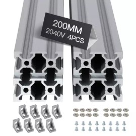 4pcs 200mm 2040 V-슬롯 압출 알루미늄 프로파일 3D 프린터 프레임용 양극 산화 선형 레일 CNC 기계 DIY [600mm] 4pcs 200mm 2040 V-Slot Aluminum Profile Anodized Linear Rail for 3D Printer Frame CNC Machine DIY [600mm]
