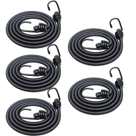 5 Pcs Bungee Cords Heavy Duty Outdoor 24 Inch with Hooks, Elastic Tie Down Straps with Hooks, Assorted Sizes of Traps Clips, Bungee Ropes for Outdoor, Camping, Luggage, Bike Rack