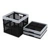 Kekow 22 L Plastic Collapsible Crate, 3 Pack Plastic Stackable