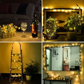 CHMEFLY Curtain Lights, Waterproof Decorative Fairy String Lights, 69Ft 200LED USB 8 Modes Copper Wire Light for Bedroom Home Garden Wedding Party Christmas Outdoor Decoration