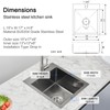 MENATT 15 x 17 Inch Drop in Kitchen Sink, 18