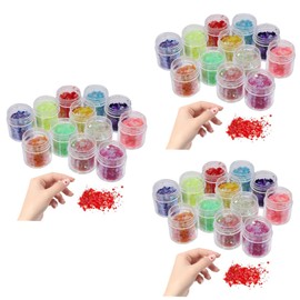 NOLITOY 3sets Face Glitter Sequins Nail Glitter Holographic Silver Glowing for Parties *3