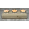 Wooden 3 Tea Light Candle Holder, 8 Inches (Natural Wood,