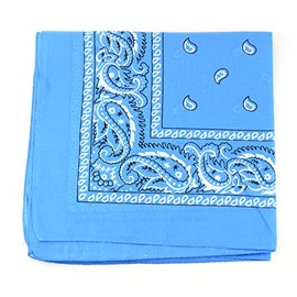 NYFASHION101 Unisex Double Sided Print Paisley Cotton Bandana Head Wrap Scarf, Turquoise