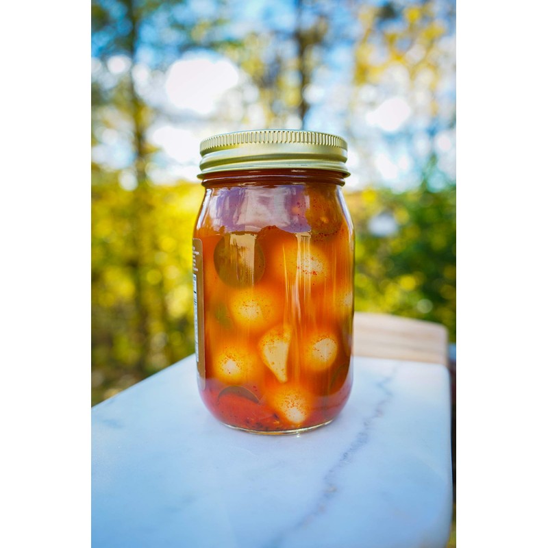 Green Jay Gourmet Spicy Pickled Quail Eggs in a Jar