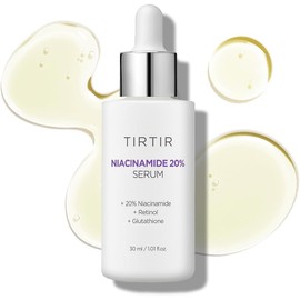 TIRTIR Sérum Niacinamida 20% 30 ml – Suero facial antimanchas con retinol y glutatión – Minimiza poros, controla brillo, unifica tono – Skin care coreano para piel grasa y mixta