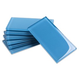 Adedeo Glass Subway Tile 3 x 6 Inch Vanadium Blue for Kitchen Backsplash Bathroom Wall Pack of 32 Sheets