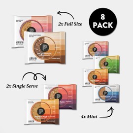 Protein Puck Plant Based Bars Trial Variety Pack - 8 Pack with 6 different Flavors | Snacks with Vegan Protein | Gluten Free, Non Dairy, Kosher Certified Non GMO Premium Healthy Bars