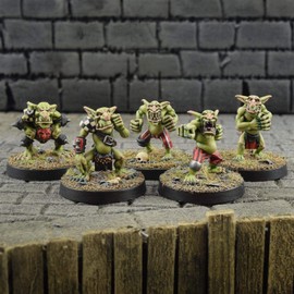 War World Gaming Goblin Gang Leprechaun Miniature Set - 28 mm Fantasy Figures Unpainted Resin Medieval Model Building Tabletop Terrain Painting Collector's Piece