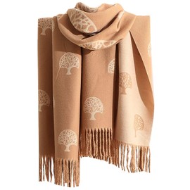 GFM® - Tree of Life - Super Soft Cashmere Texture Shawl - Autumn Winter - Light Brown - (EXC)(TLIFEshl-HLKEKTR)