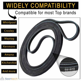 661570 Dryer Drum Belt by Seentech, Compatible with Whirlpool & Kenmore Dryers - Replaces Part Numbers 661570V AP5983729 3387610 3389728 3393999 339728 661570VP PS11722115