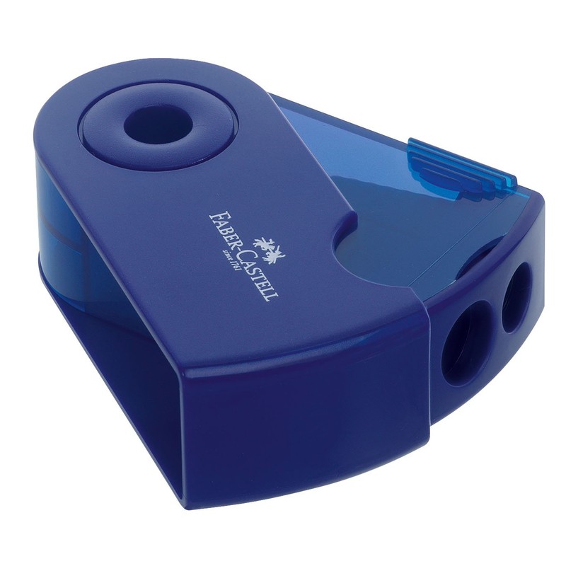FABER-CASTELL 182701 Double Sharpener Sleeve, Assorted Red and Blue, No