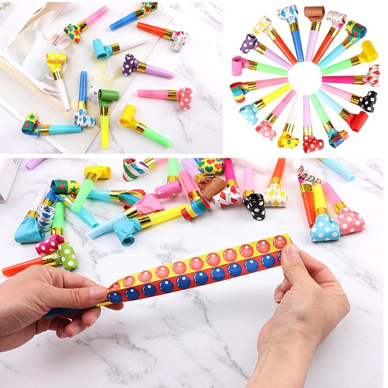 30 Pcs Party Blowers, Party Poppers, Party Poppers Birthday, Whistles