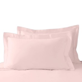 Pizuna Luxurios Cotton Standard Pillowcases 2 Pack Light Pink 50x75cm, 1000 Thread Count Long Staple Combed Cotton Thick Pillow Cover, Soft Sateen Oxford Pillow Cases (Cooling Pillowcase)
