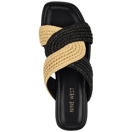 Nine West Women's Quara Sandal, Black/Natural 001, 8