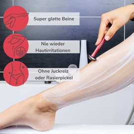 Colorglide® Women's Safety Razor with Safety Razor Stand and 5 Blades | Safety Razor Women Zero Waste | Safety Razor Set | Razor Women Closed Comb | Boopan Women's Razor (Red)