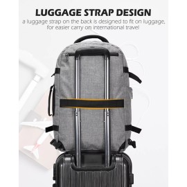 Hynes Eagle 40L Travel Backpack Cabin Approved Carry On Weekender Day Pack - Light Gray