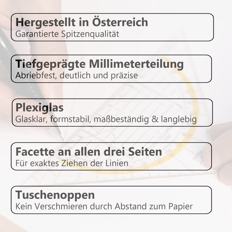 Aristo AR18034B Set Square AR1555/4 with Geocover Protective Case (Hypotenuse